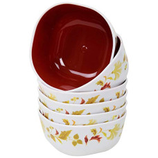 Deals, Discounts & Offers on  - Nayasa Plastic Floral Soup Bowl - 200 ml, 6 Piece, Brown, (NP3471)