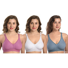 Deals, Discounts & Offers on Women - MiEstilo Women's Cotton Blend Non-Padded Wirefree T-Shirt Bra Combo