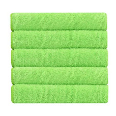Deals, Discounts & Offers on Home Improvement - Bathla Spic & Span Multi Purpose Micro Fiber Cleaning Cloth - 340 GSM: 60cmx40cm (Pack of 5 - Fluorescent Green)