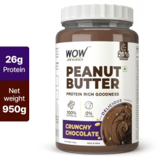 Deals, Discounts & Offers on Food and Health - WOW Life Science Peanut Butter Chocolate Crunchy | 26% Protein 950 g