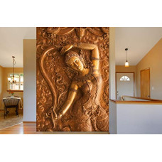 Deals, Discounts & Offers on Home Improvement - 999Store 3D Print Latest Door Living Room Bed Room Home Hall Wall Stickers Sheet roll Mural Wallpaper 3D Golden Dancing Women Mural wallpaper