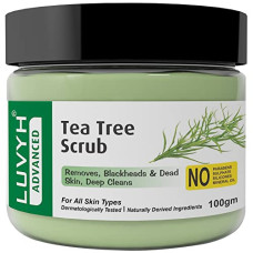 Deals, Discounts & Offers on Beauty Care - Luvyh Tea Tree Skin Clearing Face Scrub & Moisturizer (100g) Cream for Women and Men, Exfoliate scrub for Deep Cleansing, Blackhead Remover, Tan Removal, Glowing Skin, Skin Purifying