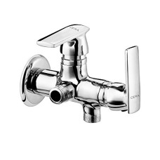 Deals, Discounts & Offers on Home Improvement - Cera Titanium F1003211 Stainless Steel Single Lever 2 Way Angle Cock with Wall Flange (Silver)