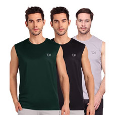 Deals, Discounts & Offers on Men - TQH Solid Men Round Neck Sleeveless T-Shirt - Pack of 3