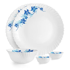 Deals, Discounts & Offers on  - Cello Opalware Dazzle Blue Swirl Dinner Set, 5pcs, Service