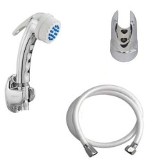 Deals, Discounts & Offers on  - SHRUTI Health Faucet ABS with Rubbit Cleaning System, 1.5 Meter Long PVC White Shower Tube and ABS Wall Hook (Chrome) - (1175 1162 White)
