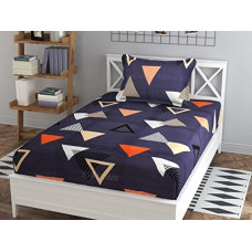 Deals, Discounts & Offers on  - BSB HOME 100% Cotton 160 TC Big Flower Printed Single Bedsheets with 1 King Size Pillow Cover, (60X90 Inches, 4 X 6 Feet, Brown and White)