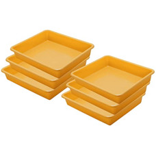 Deals, Discounts & Offers on  - Wonder Homeware Exel Small Tray Heavy Quality, Set of 6 Pcs, 2 LTR, Yellow Color