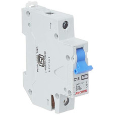 Deals and Offers on - Anchor by Panasonic 99003 UNO (6kA) 16 Ampere C Curve Single Pole MCB (White) Deals, Discounts & Offers on - Anchor by Panasonic 99003 UNO (6kA) 16 Ampere C Curve Single Pole MCB (White)