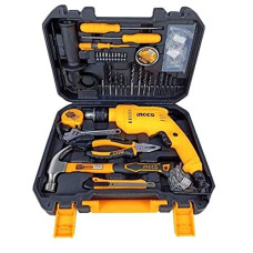 Deals, Discounts & Offers on Home Improvement - INGCO Drilling Machine Kit, 115 Pcs Tools Set, Drill Tool Kits HKTHP11151,Heavy Duty Impact Drill Machine, 1 Pcs 680W Impact Drill (ID6808),220-240V~50/60Hz,13 millimeters key chuck