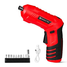 Deals, Discounts & Offers on  - Buildskill Pro BIXO 3.6V Cordless Light Screwdriver Machine, Keyless Chuck, Led Light, 250RPM, Reversible, Light Duty, With 10Pcs Screwing Bits (Red) (Pack of 12)