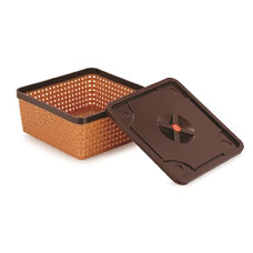 Deals, Discounts & Offers on  - Nakoda 111 Konark Storage Basket With Lid Multipurpose Use for Kitchen & Home Organiser Box