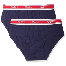 Deals, Discounts & Offers on Men - Pepe Jeans Innerwear Men's Solid Cotton Antibacterial Brief (Pack of 2) True Blue