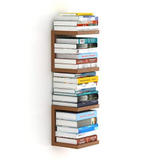 Deals, Discounts & Offers on Furniture - BLUEWUD Alvin Engineered Wood Wall Mount Book Shelf Rack, Smart Bookcase, Set of 2 (Walnut)
