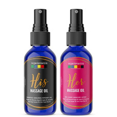 Deals, Discounts & Offers on Lubricants & Oils - Organix Mantra His & Her Body Oil, Body Massage Oil with Rose, Jasmine, Sandalwood, Lavender, Moroccan Argan Oil, Jojoba Oil, Almond Oil 50ML