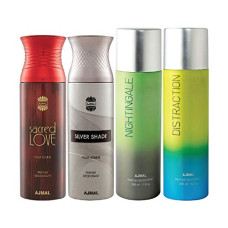 Deals and Offers on Beauty Care - Ajmal 1 Sacred Love for Women, 1 Silver Shade for Men, 1 Nightingale and 1 Distraction Deals, Discounts & Offers on Beauty Care - Ajmal 1 Sacred Love for Women, 1 Silver Shade for Men, 1 Nightingale and 1 Distraction