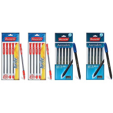 Deals and Offers on Stationery - Reynolds BRITE 5 PEN BAG - PACK OF 2 | RED | 0.7mm Tip Size & Reynolds AEROSLIM BP 5 CT POUCH - (PACK OF 2) | BLUE | 0.7mm Tip Size Deals, Discounts & Offers on Stationery - Reynolds BRITE 5 PEN BAG - PACK OF 2 | RED | 0.7mm Tip Size & Reynolds AEROSLIM BP 5 CT POUCH - (PACK OF 2) | BLUE | 0.7mm Tip Size