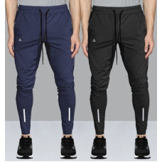Deals, Discounts & Offers on  - [Sizes ] AVOLTPack of 2 Men Solid Black, Blue Track Pants