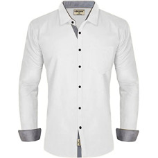 Deals, Discounts & Offers on Men - LookMark Men's Cotton Blend Stitched Solid Full Sleeve (Shirt 06-L) Red