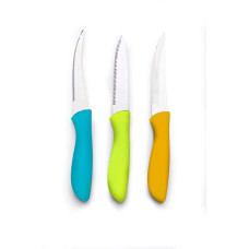 Deals, Discounts & Offers on  - GANESH Stainless Steel Knife Set, 3-Pieces, Green, Blue and Pink