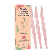 Deals, Discounts & Offers on Health & Personal Care - Sanfe Reusable Eyebrow Touch Up Hair Removing Face Razor For Women - Pack of 3 | Instant & Painless Hair Removal |Suitable For Eyebrow, Upper lip, Chin |Peach Fuzz | Stainless Steel Blade & Firm Grip