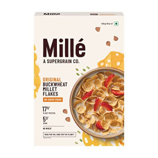 Deals, Discounts & Offers on  - Mille No Added Sugar Original Buckwheat Breakfast Flakes | Gluten Free | NO CORN | Kuttu Atta | High Plant Protein | Low Carbs | Low GI Millet Grain | Naturally Cholesterol Free | 450 grams