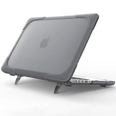 Deals, Discounts & Offers on Laptop Accessories - AmazonBasics M2 MacBook Air 13.6 inch Case Cover 2022, Heavy Duty Shockproof Protective Hard Shell with Fold Kickstand & Keyboard Cover Model A2681, Gray