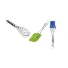 Deals, Discounts & Offers on  - Dynore Silicone Bakeware Set | 2-Pack Combo | 1 Set Silicone Spatula Brush Set, 1 Pcs. Steel Whisker (Best Kitchen Combo, Random Colors)