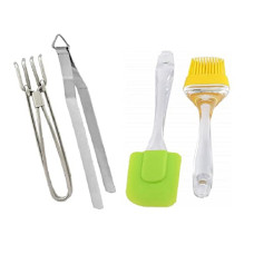 Deals, Discounts & Offers on  - Dynore Kithcen Multiutility Set of- 4 (Chimta Pakkad, Oil Brush, Spatula)