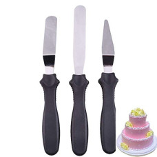 Deals and Offers on - Black Olive Professional Offset Spatula Set with Plastic Handle - 3-Piece Stainless Steel Icing Spatula Variety Set & Cake Decorating Tools, Flexible Resistant Blades, 2 Angled and 1 Straigh Deals, Discounts & Offers on - Black Olive Professional Offset Spatula Set with Plastic Handle - 3-Piece Stainless Steel Icing Spatula Variety Set & Cake Decorating Tools, Flexible Resistant Blades, 2 Angled and 1 Straigh