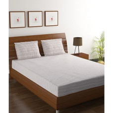 Deals, Discounts & Offers on  - HOMETALES Microfiber Abstract Printed Double Bed Sheet with 2 Pillow Covers - Beige