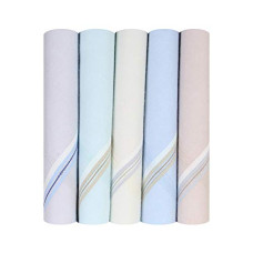 Deals, Discounts & Offers on Accessories - Caruso Italy Men's Premium 100% Pure Cotton Handkerchief Light Base with Colored Border