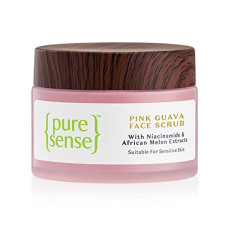 Deals, Discounts & Offers on Beauty Care - PureSense Pink Guava Face Scrub with Niacinamide & African Melon| Gentle Exfoliation for a Clear & Glowing Skin | Tan removal | Suitable