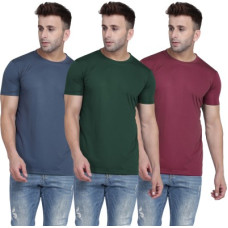 Deals and Offers on - TQHPack of 3 Men Solid Round Neck Polyester Dark Green, Maroon, Grey T-Shirt Deals, Discounts & Offers on - TQHPack of 3 Men Solid Round Neck Polyester Dark Green, Maroon, Grey T-Shirt