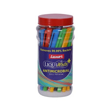 Deals, Discounts & Offers on Stationery - Luxor Liquiwrite Antimicrobial Blue Ball Pen with Jar - Smooth Writing Experience (Pack of 25)