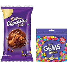Deals, Discounts & Offers on  - Cadbury Choclairs Gold (605g /577.5g grammage may vary) & Cadbury Gems Chocolate Home Treats Pack, 142.2 g