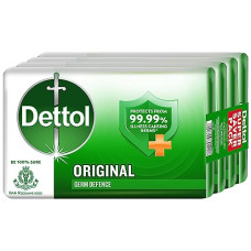 Deals, Discounts & Offers on  - Dettol Original Germ Protection Bathing Soap Bar (300gm) | Kills 99.99% germs, 75gm - Pack of 4
