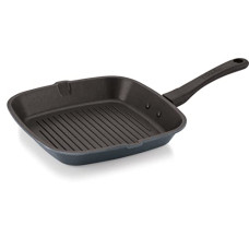 Deals, Discounts & Offers on Cookware - Tosaa Non-Stick Aluminium Gas Compatible Grill Pan, 24 cm, Marble Grey
