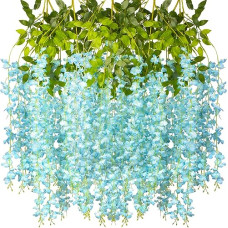 Deals and Offers on - SATYAM KRAFT 6 Pcs (43.2 inch) Artificial Wisteria Vine Ratta Fake Wisteria Hanging Garland Silk Long Hanging Bush Flowers String Deals, Discounts & Offers on - SATYAM KRAFT 6 Pcs (43.2 inch) Artificial Wisteria Vine Ratta Fake Wisteria Hanging Garland Silk Long Hanging Bush Flowers String