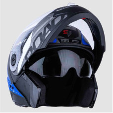 Deals and Offers on - HEADFOX N2 Smart Bluetooth sba7 Calls | Music | GPS | Waterproof | Voice Command Road DV Motorbike Helmet(Blue) Deals, Discounts & Offers on - HEADFOX N2 Smart Bluetooth sba7 Calls | Music | GPS | Waterproof | Voice Command Road DV Motorbike Helmet(Blue)