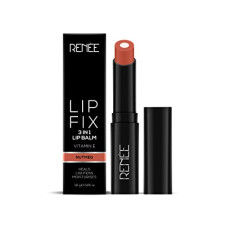 Deals, Discounts & Offers on  - RENEE Lip Fix 3 in 1 Tinted Lip Balm 1.6gm| Lightens & Nourishes| Dual Core Care| Enriched With Vitamin E, Shea Butter & Jojoba Oil | 02 Nutmeg