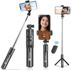 Deals, Discounts & Offers on Electronics - Tygot Portable Selfie Stick Tripod with Bluetooth Remote (Multipurpose) Tripod(Black, Supports Up to 1000 g)