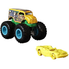 Deals, Discounts & Offers on  - Hot Wheels Monster Trucks Hound Hauler Vehicle (Pack of 2), Multi Color