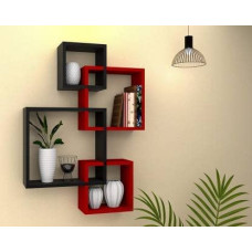 Deals, Discounts & Offers on Furniture - Maaz Art & Craft Intersecting Wall Shelf for Wall Decoration/Wall Shelves Set of 4 Wall Racks for Home Decor/Book Shelf for Office Decor Interlock Shelf