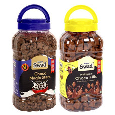 Deals, Discounts & Offers on  - Swad Choco Magic Stars & Choco Fills (Wholegrain Wheat Kids Healthy Breakfast Cereal) 2 Jars, 695 g