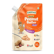 Deals, Discounts & Offers on  - CROPINO Classic Peanut Butter Creamy Spout Pack, 200gm / Made with Roasted Peanuts/Gluten Free / 26G Protein/Cholesterol Free/Non-GMO/Ready to Eat/Vegan