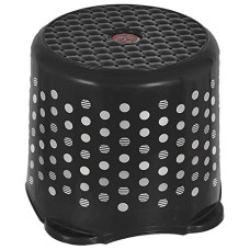 Deals, Discounts & Offers on Furniture - Fun Homes Comfy Stool Dot Printed Multiuses Portable, Lightweight, Strong, Durable Plastic Bathroom/Step/Sitting Stool, Patla (Black)-46FH0151, Standard