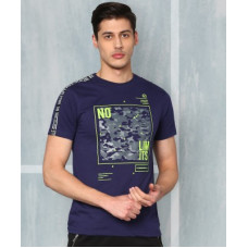 Deals and Offers on - M7 By MetronautMen Printed Round Neck Cotton Blend Blue T-Shirt Deals, Discounts & Offers on - M7 By MetronautMen Printed Round Neck Cotton Blend Blue T-Shirt