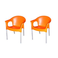 Deals, Discounts & Offers on Furniture - Cello Metallo Chair Set Pack of 2 - Orange