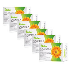 Deals and Offers on - Dabur Calendula Soap - 450g (Pack of 6, 75g each) | Power of Soothing Calendula Oil | For Scarring & Sunburn | Reduces Acne & Blemishes | Calms & Replenishes Skin | For All Skin Types Deals, Discounts & Offers on - Dabur Calendula Soap - 450g (Pack of 6, 75g each) | Power of Soothing Calendula Oil | For Scarring & Sunburn | Reduces Acne & Blemishes | Calms & Replenishes Skin | For All Skin Types